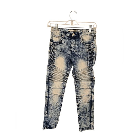 Mecca Acid Washed Crinkle Lines Skinny Stretch Fit Boys Size 12 - Picture 1 of 6